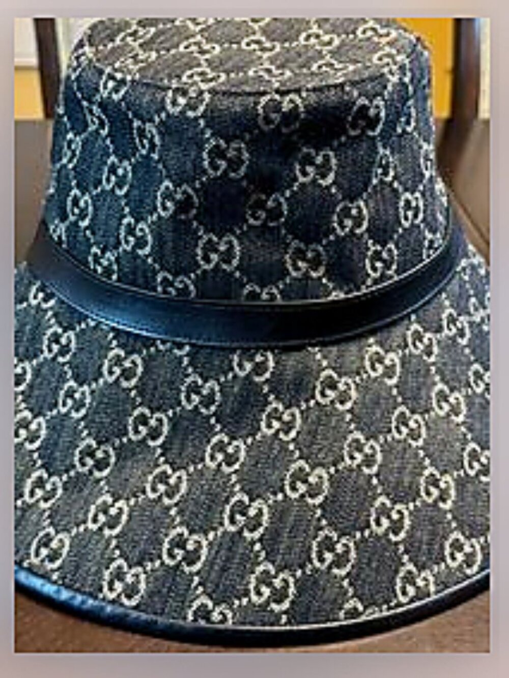 Gucci Classic GG Denim Oversized Brim Sun Hat - Picture 3 of 11